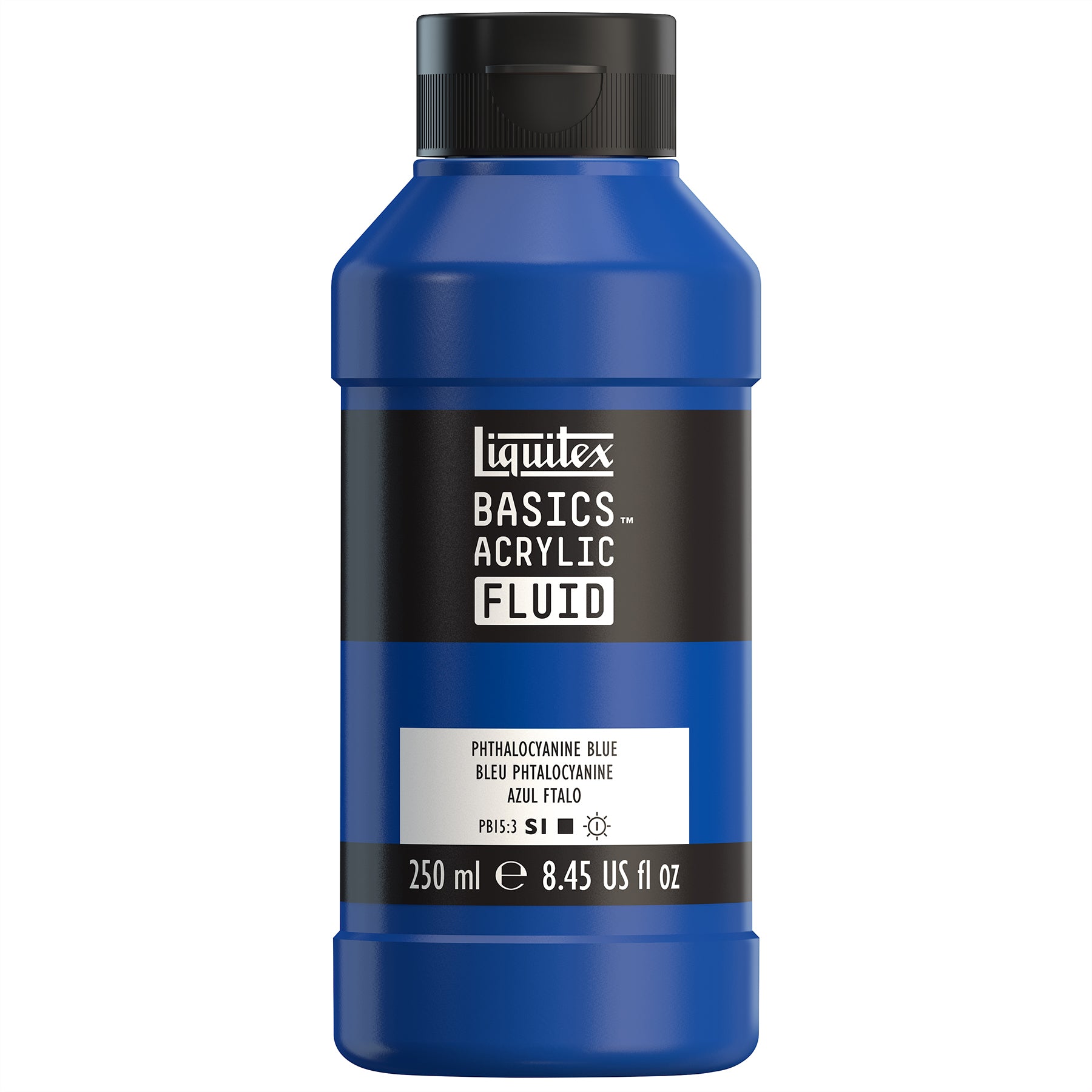 LQ BASICS Acrylic Fluid 250ml Bottle -  Phthalocyanine Blue