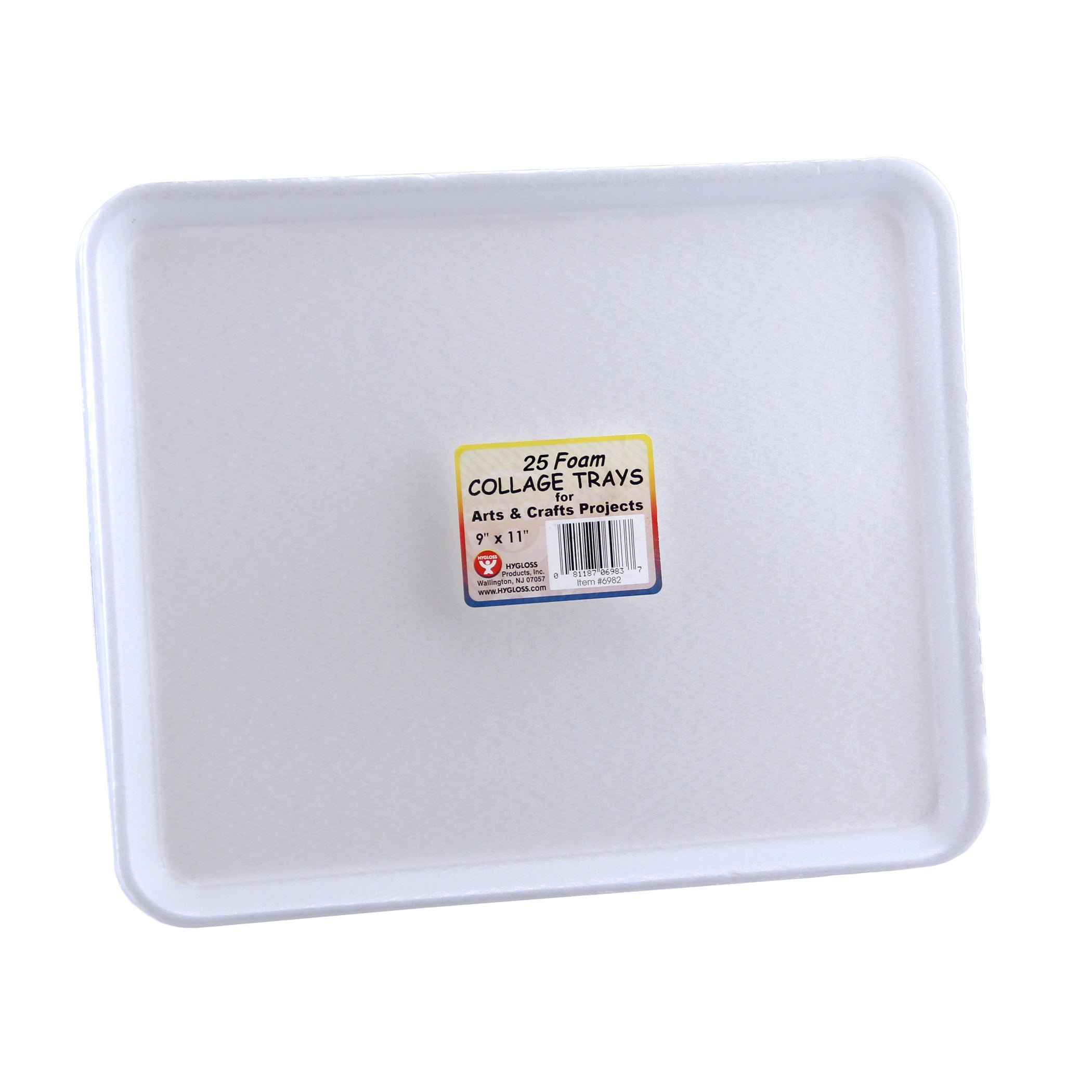 Trays - 25 count, 9"x11", foam, White