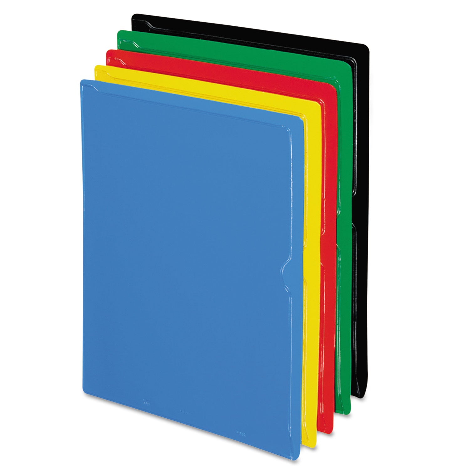 8 1/2" x 11" - Black, Clear, Blue, Red, Green, Yellow - Reinforced, Thumb Cut, Copy Safe, Opaque - 25 / Box