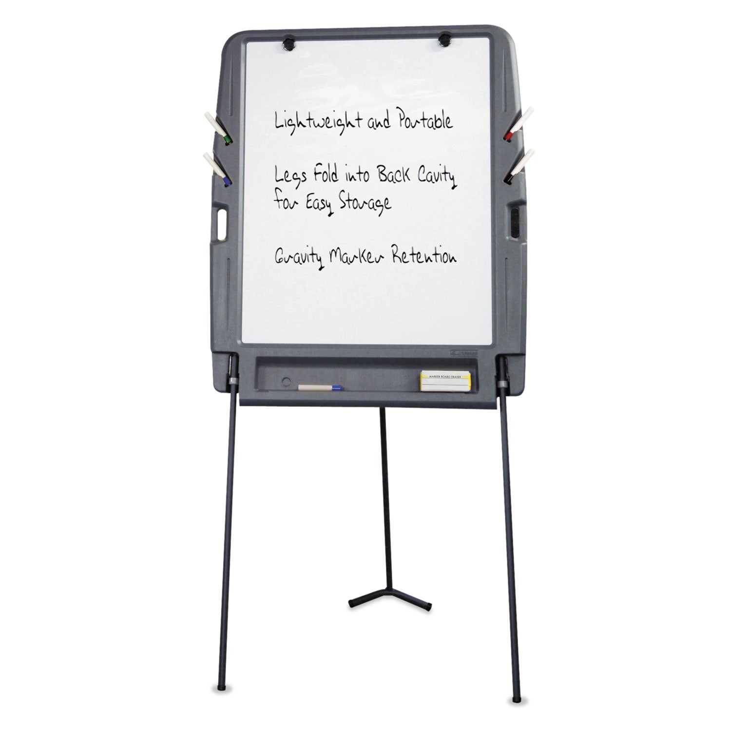 Ingenuity™ Portable Flipchart Easel, Dry Erase Surface, Charcoal