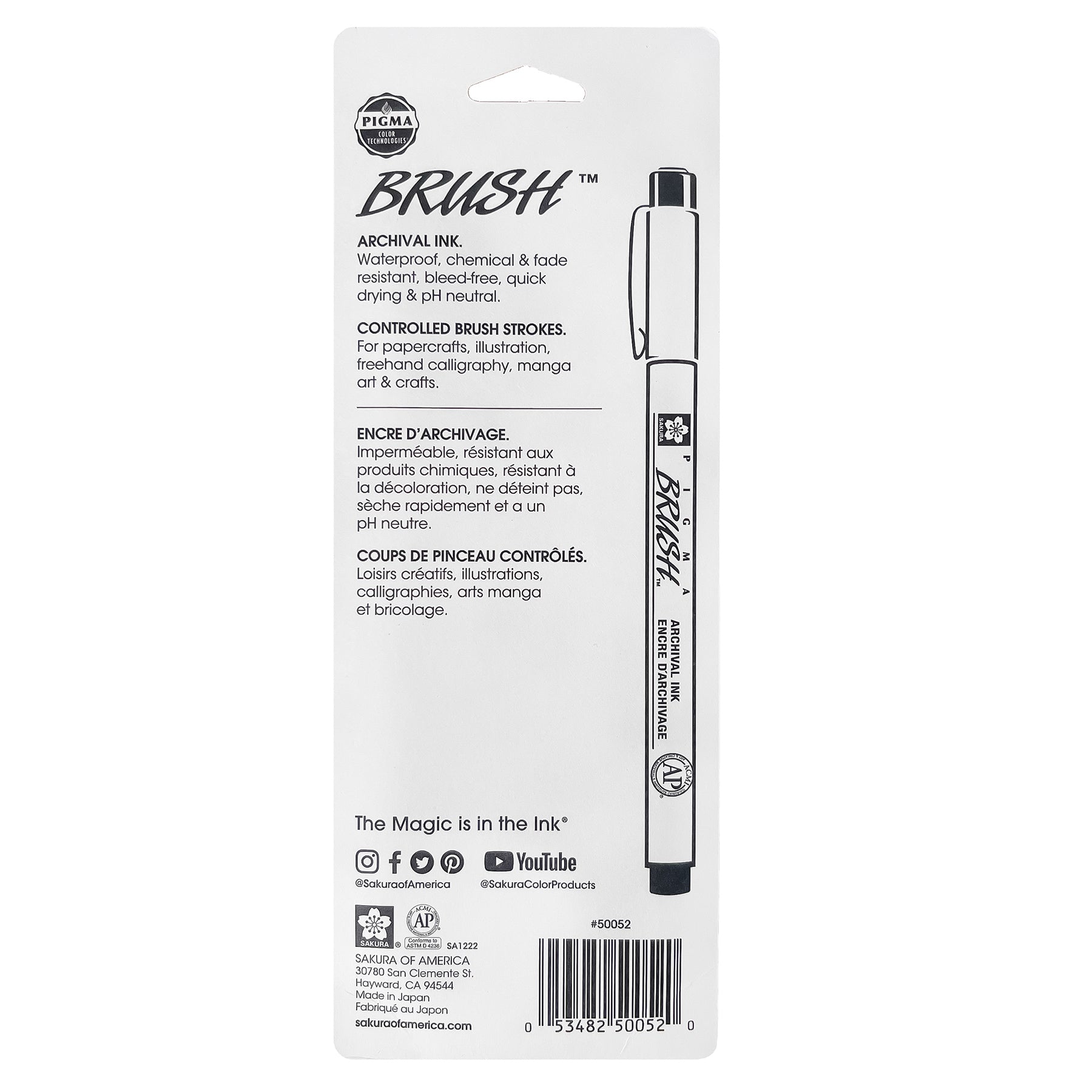 Pigma Brush Pen, Black, 3-Pack