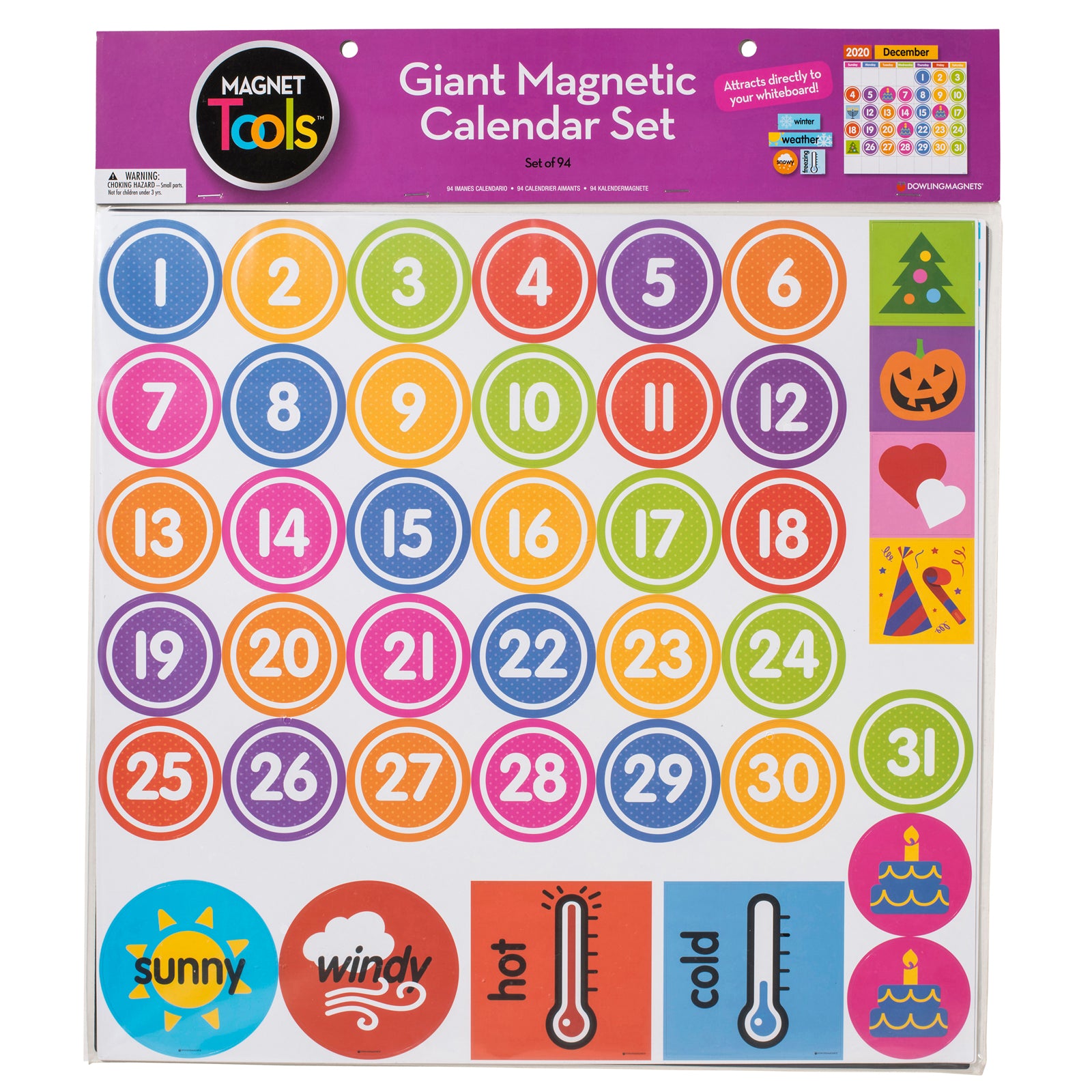 Giant Magnetic Calendar Set, 94 Pieces