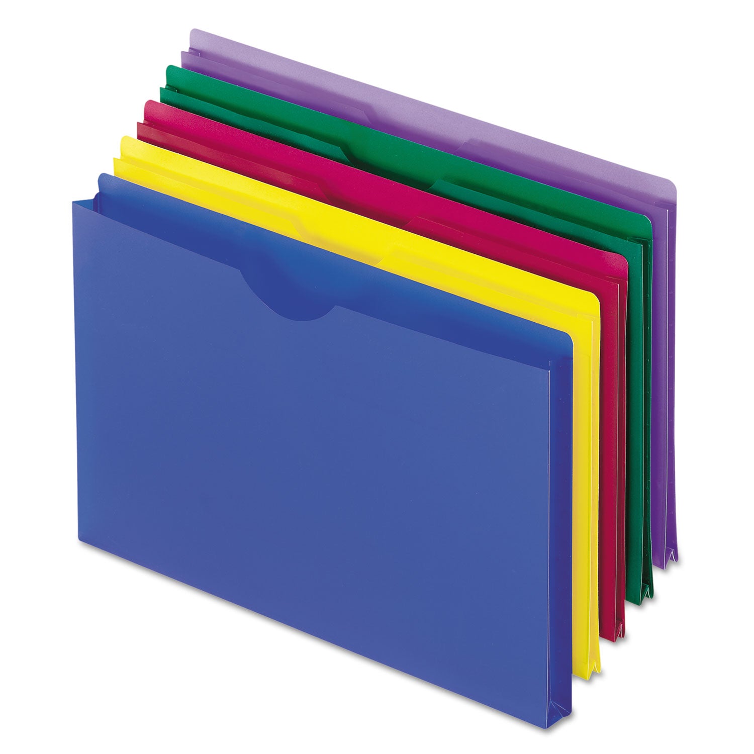 Pendaflex Legal File Jacket - 8 1/2" x 14" - 1" Expansion - Poly - Blue, Magenta, Yellow, Green, Purple - Durable, Tear Resistant, Water Resistant, Translucent - 5 / Pack