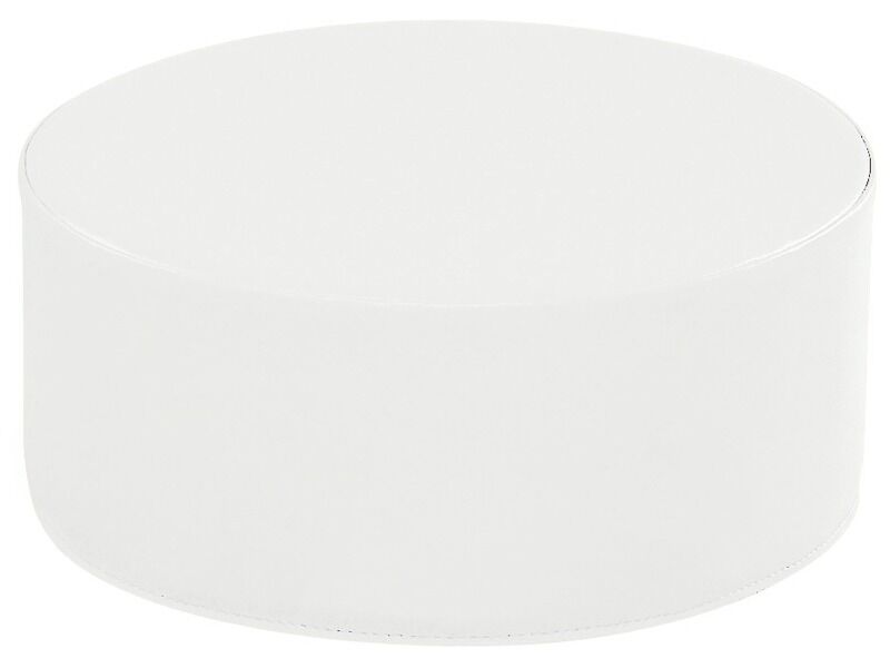 Round Pouffe Basic - White, 9.8"H