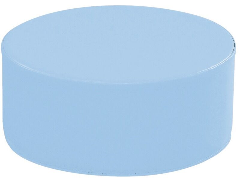 Round Pouffe Basic - Light Blue, 6.7"H