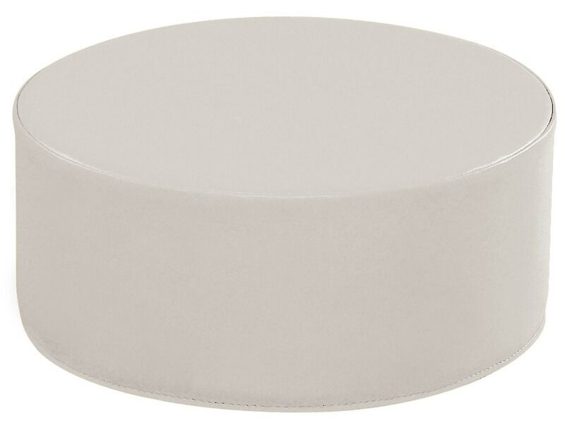 Round Pouffe Basic - Ivory, 9.8"H