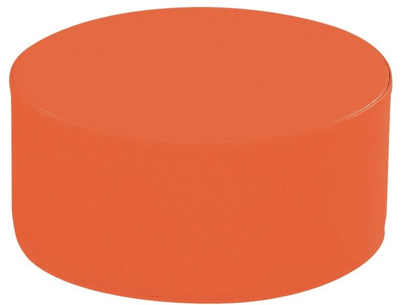 Round Pouffe Basic - Coral, 9.8"H