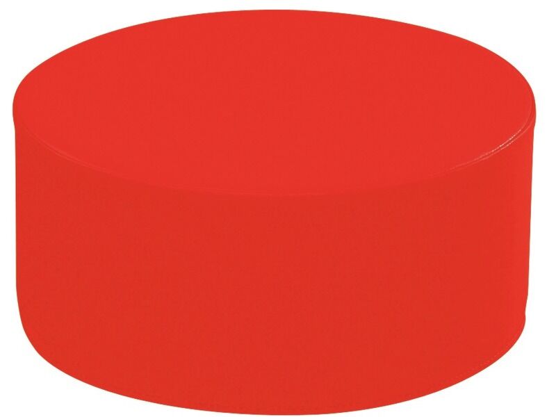 Round Pouffe Basic - Red, 9.8"H