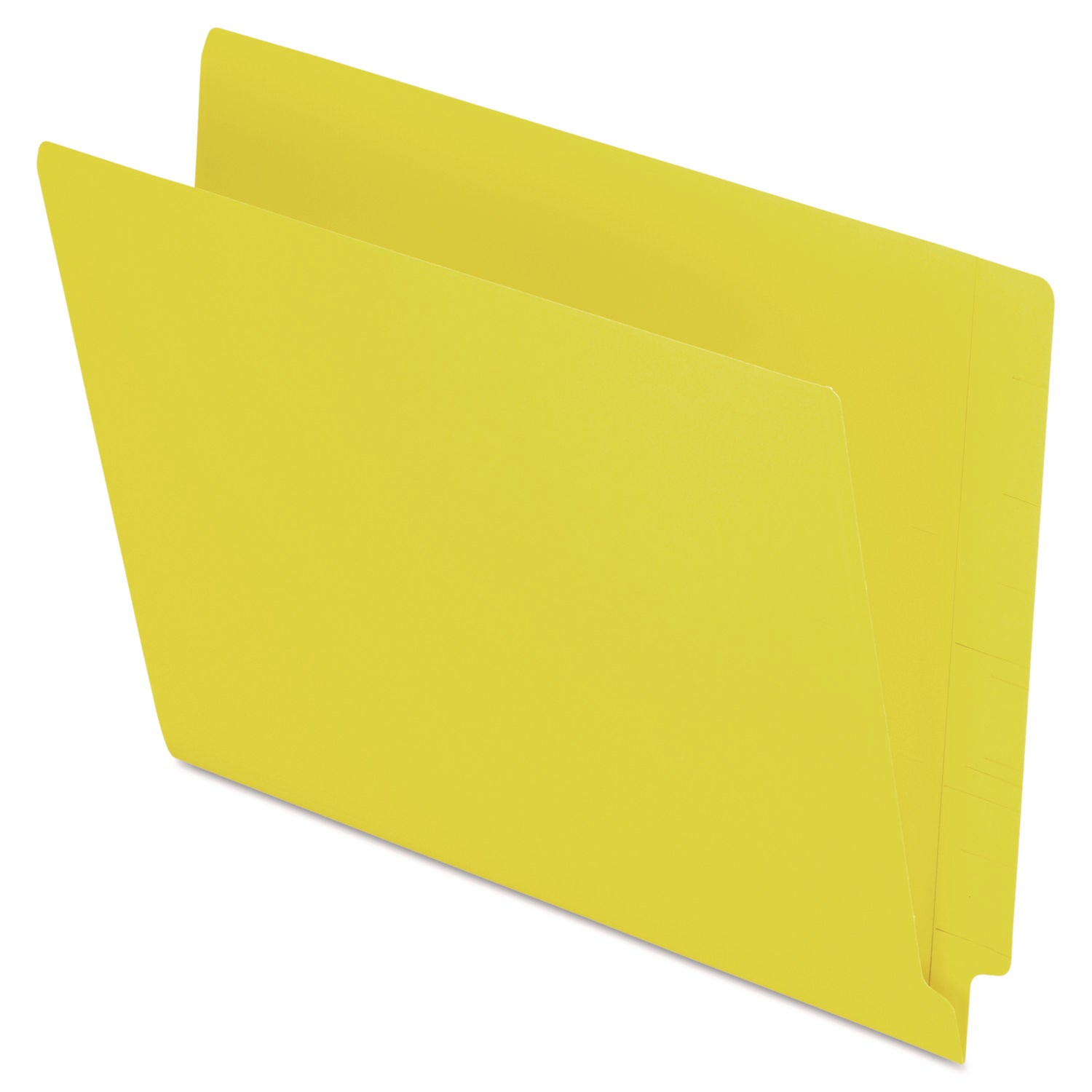 Pendaflex Letter Recycled End Tab File Folder - 8 1/2" x 11" - 3/4" Expansion - 11 pt. - 2 Plys - Yellow - Heavyweight Cover, Reinforced Tab - 10% Recycled - 100 / Box
