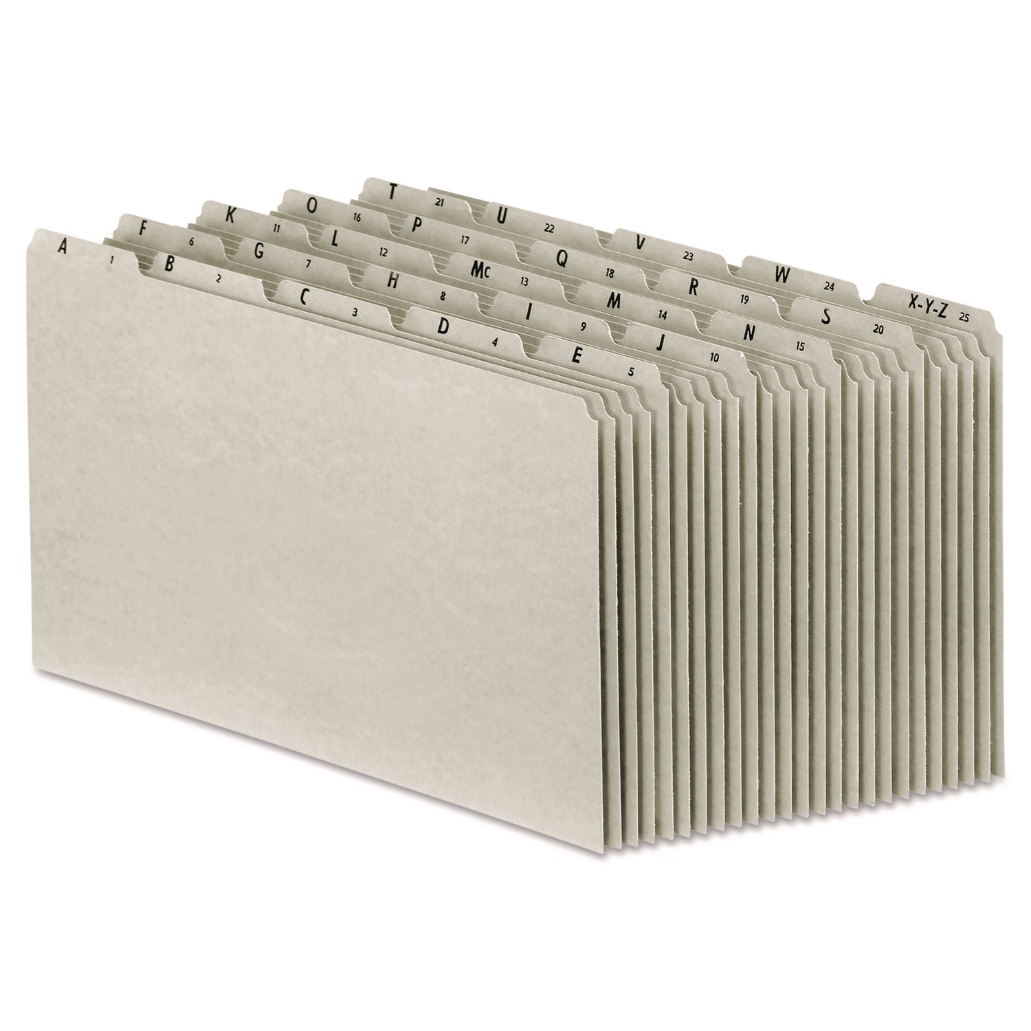 Top Tab A-Z File Guides, 1/5-Cut Top Tab, A To Z, 8.5 X 14, Gray, 25/set