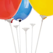 Balloon Sticks W/Cup - White - 144 Pieces