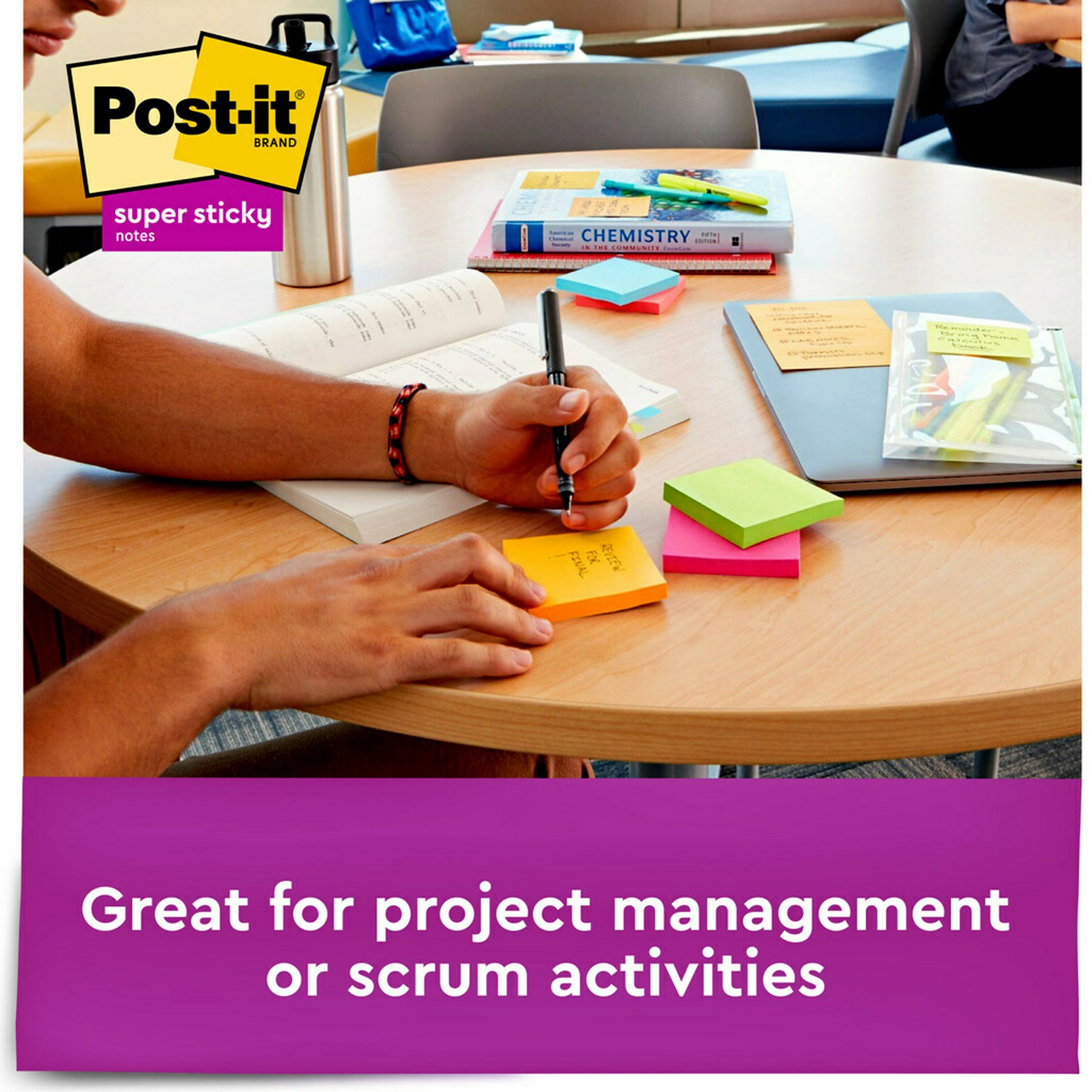 Super Sticky Notes, 3 in x 3 in, Energy Boost Collection, 70 Sheets/Pad, 24 Pads/Pack