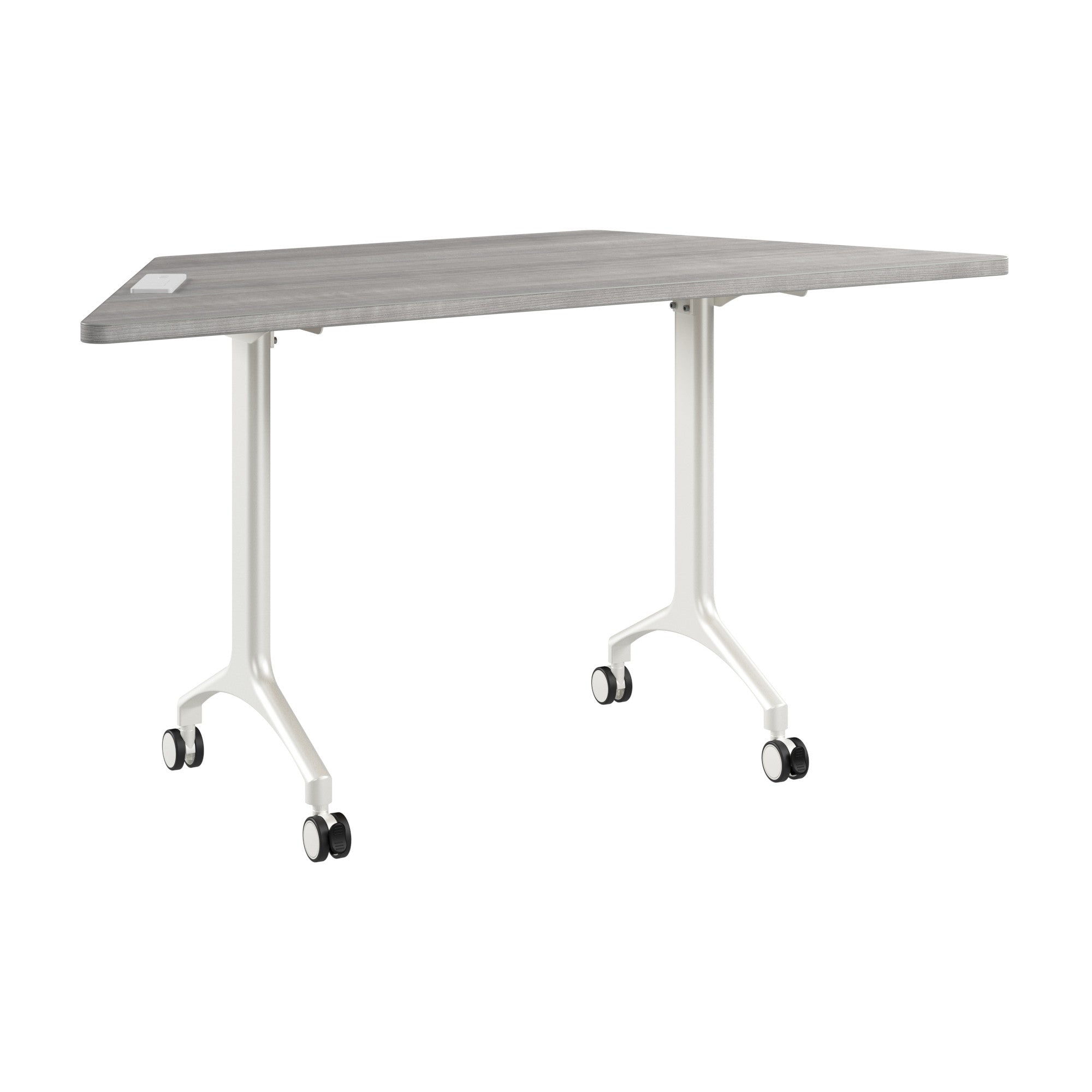 Bush Business Furniture Synergy 60-inch Trapezoid Modular Office Conference Table in Platinum Gray - 57.81" Width x 25.44" Depth x 29.62" Height