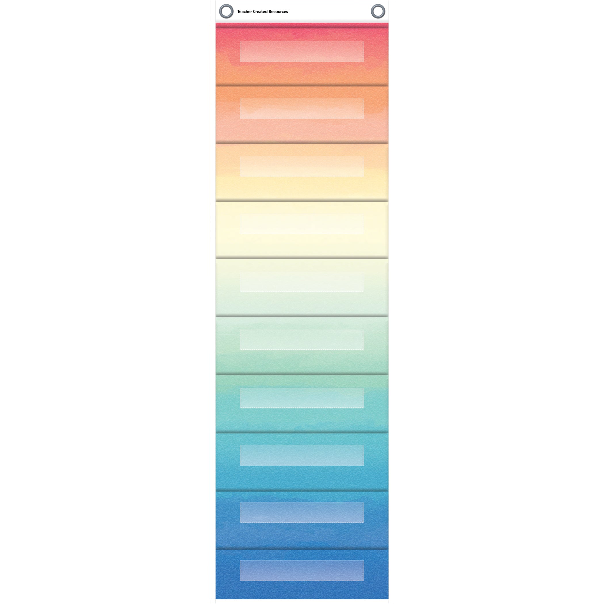 Watercolor 10 Pocket File Storage Pocket Chart (14" x 58")