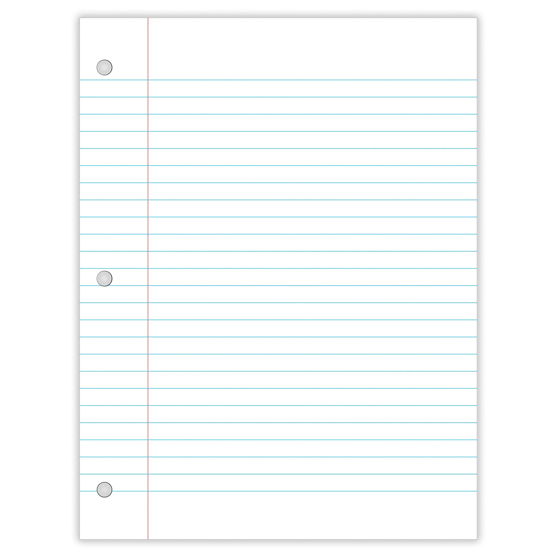 Filler Paper, Wide Ruled, 8" x 10-1/2", White, 100 Sheets