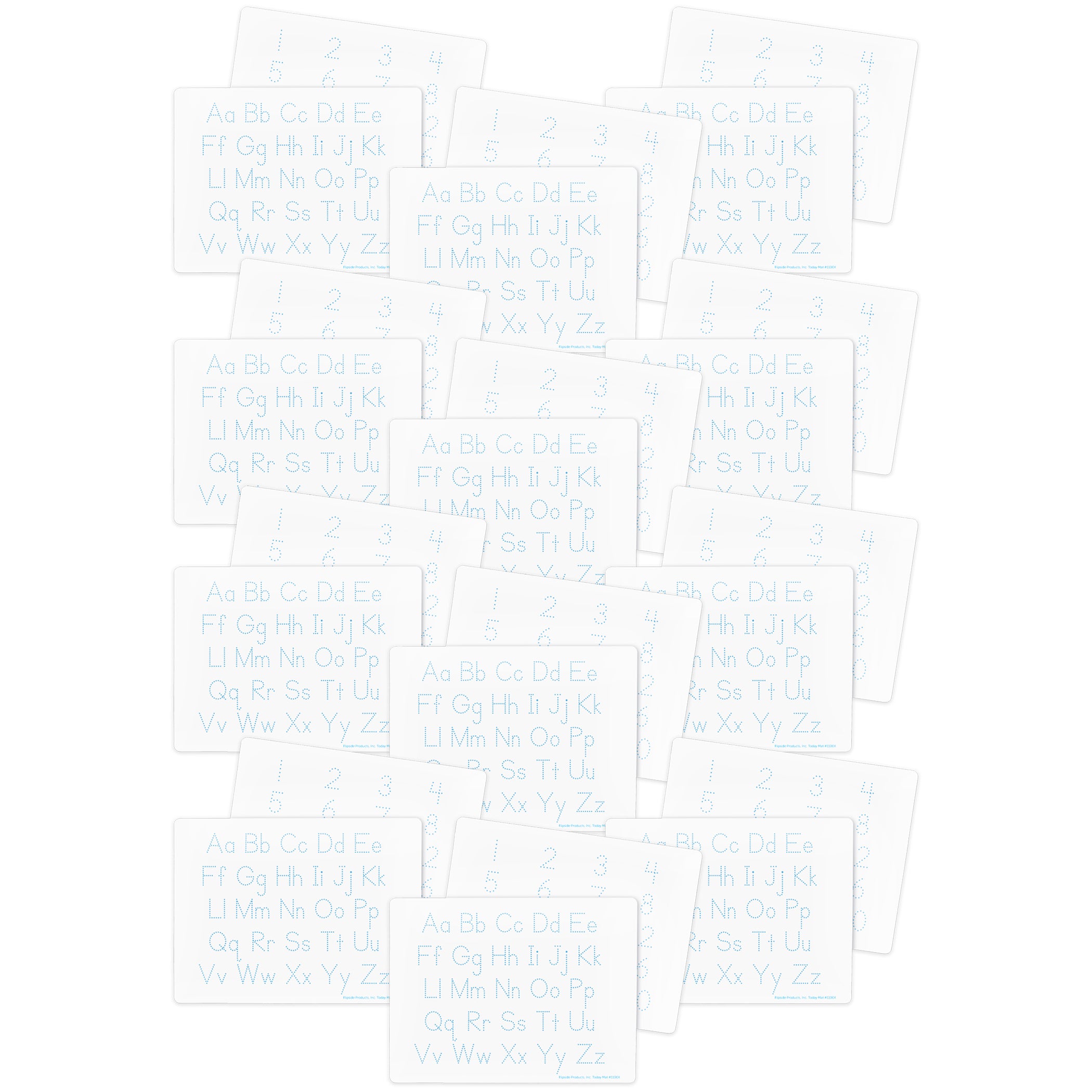 Two-Sided Dry Erase Learning Mat, 9" x 12", Letters & Numbers, Pack of 24