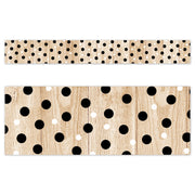 Core Decor Polka Dots on Wood EZ Border, 48 Feet