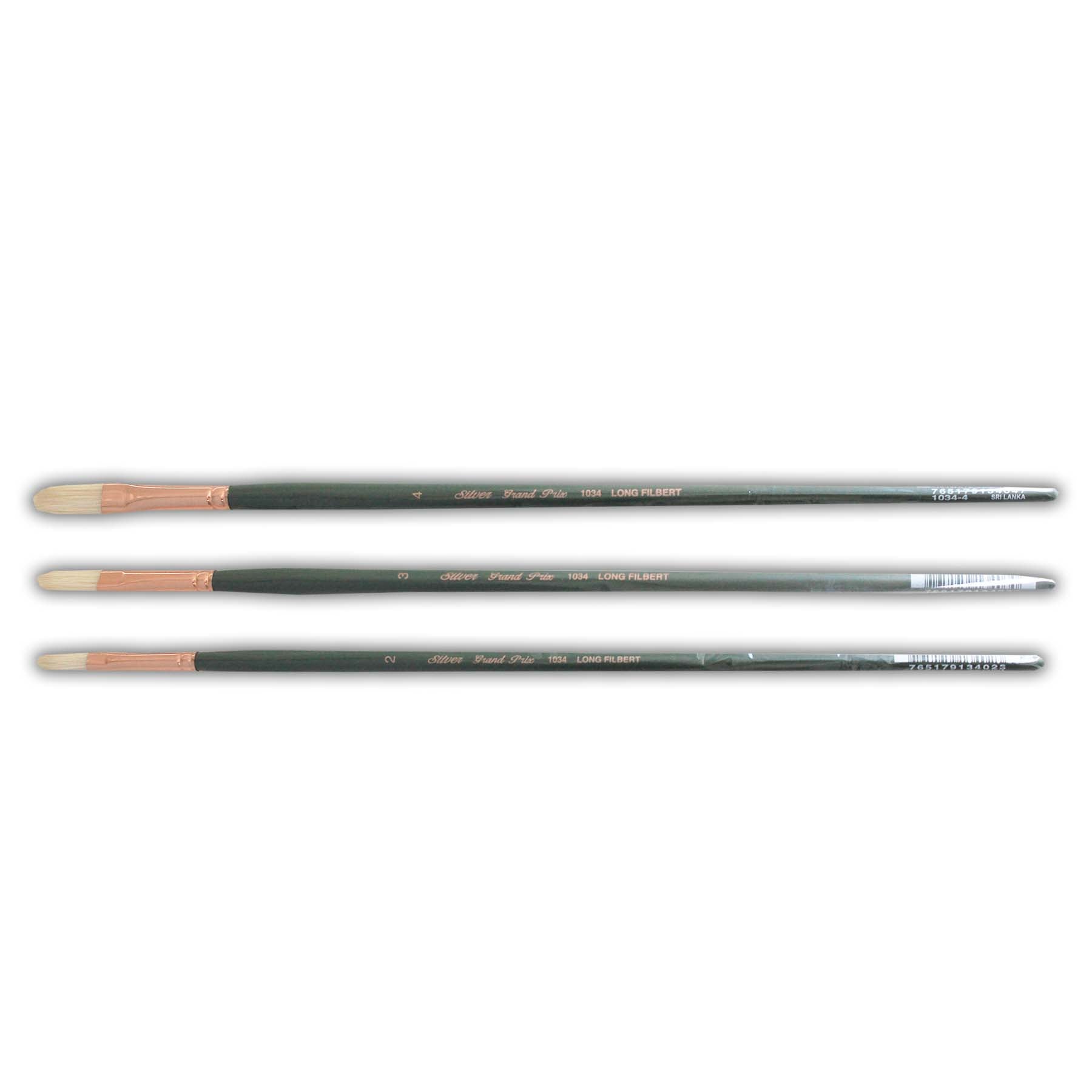 Grand Prix Small Long Filberts, 3 Brushes