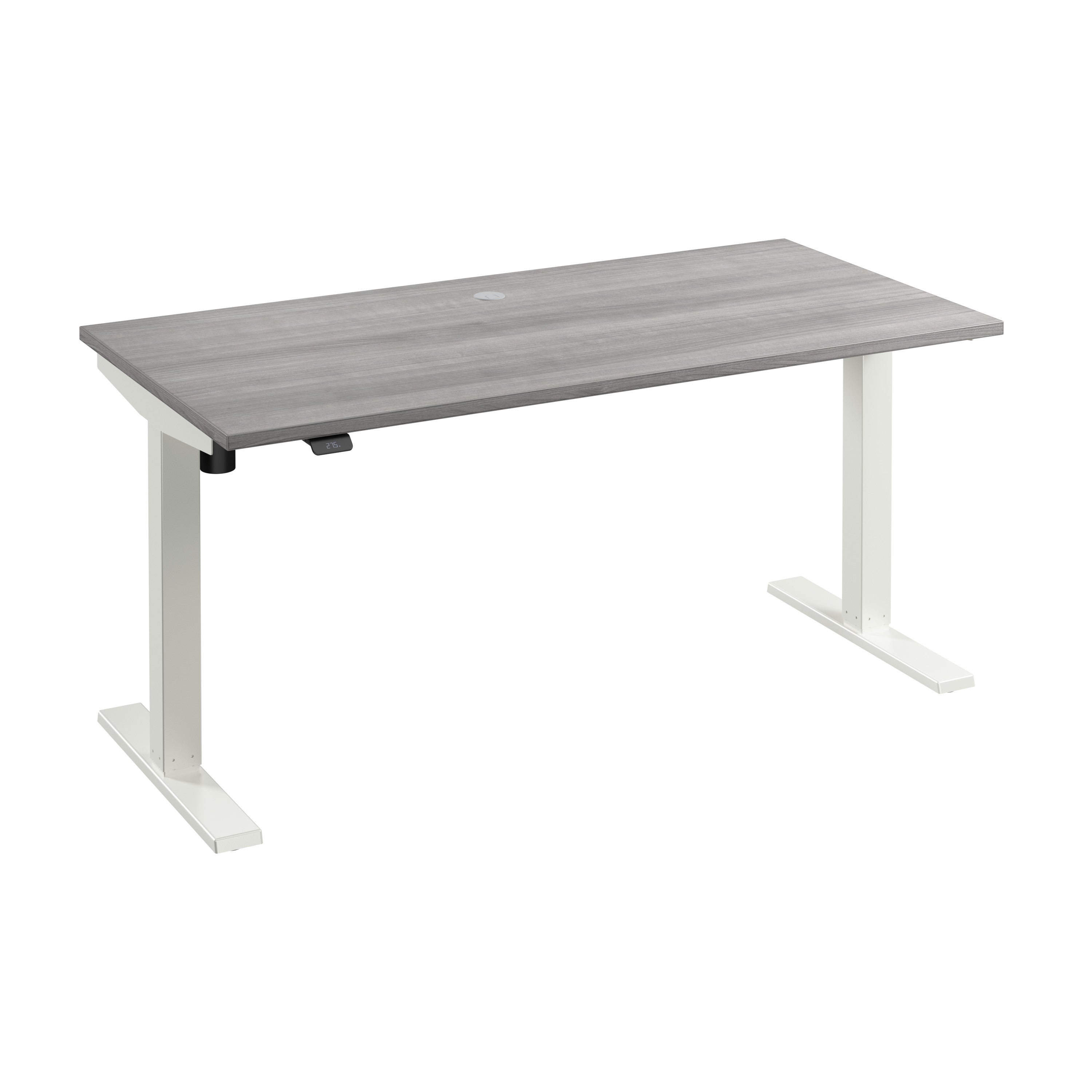 Bush Business Furniture Move 40 Series 60W x 30D Electric Height Adjustable Standing Desk in Platinum Gray with White Base - 59.45" Width x 29.37" Depth x 28.17" Height
