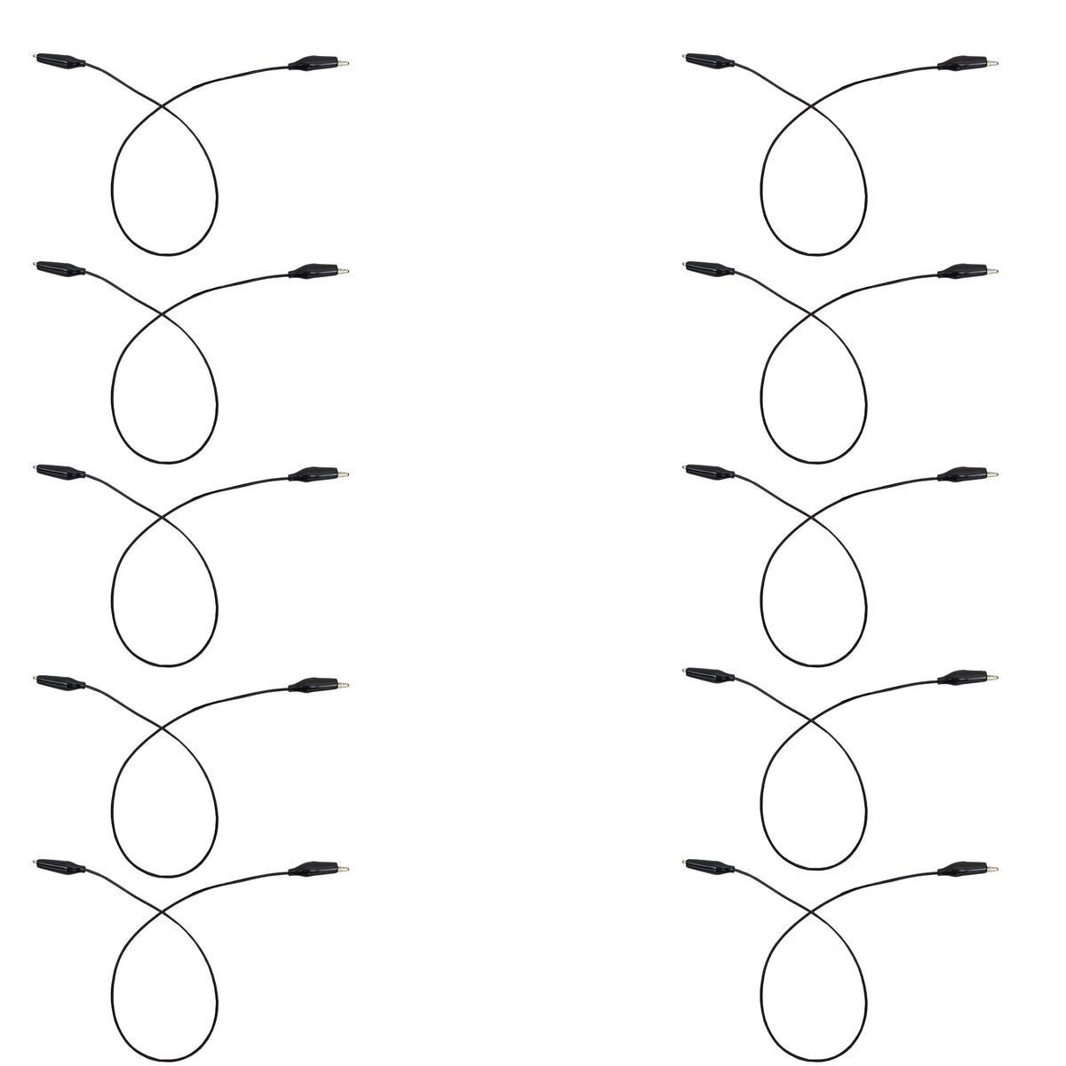 Connector Cord, 18", Alligator to Alligator, Black, Pack of 10