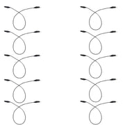 Connector Cord, 18", Alligator to Alligator, Black, Pack of 10