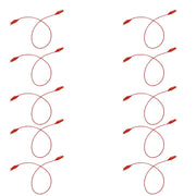 Connector Cord, 18", Alligator to Alligator, Red, Pack of 10