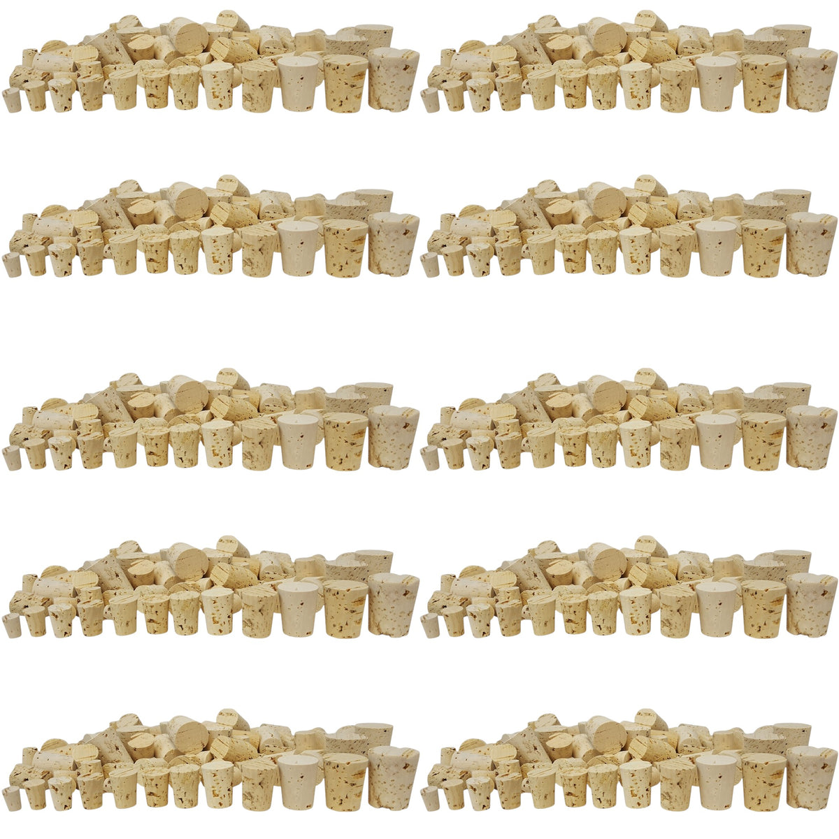 Stopper, Cork, Assorted Set, Sizes 0-11, Case of 10