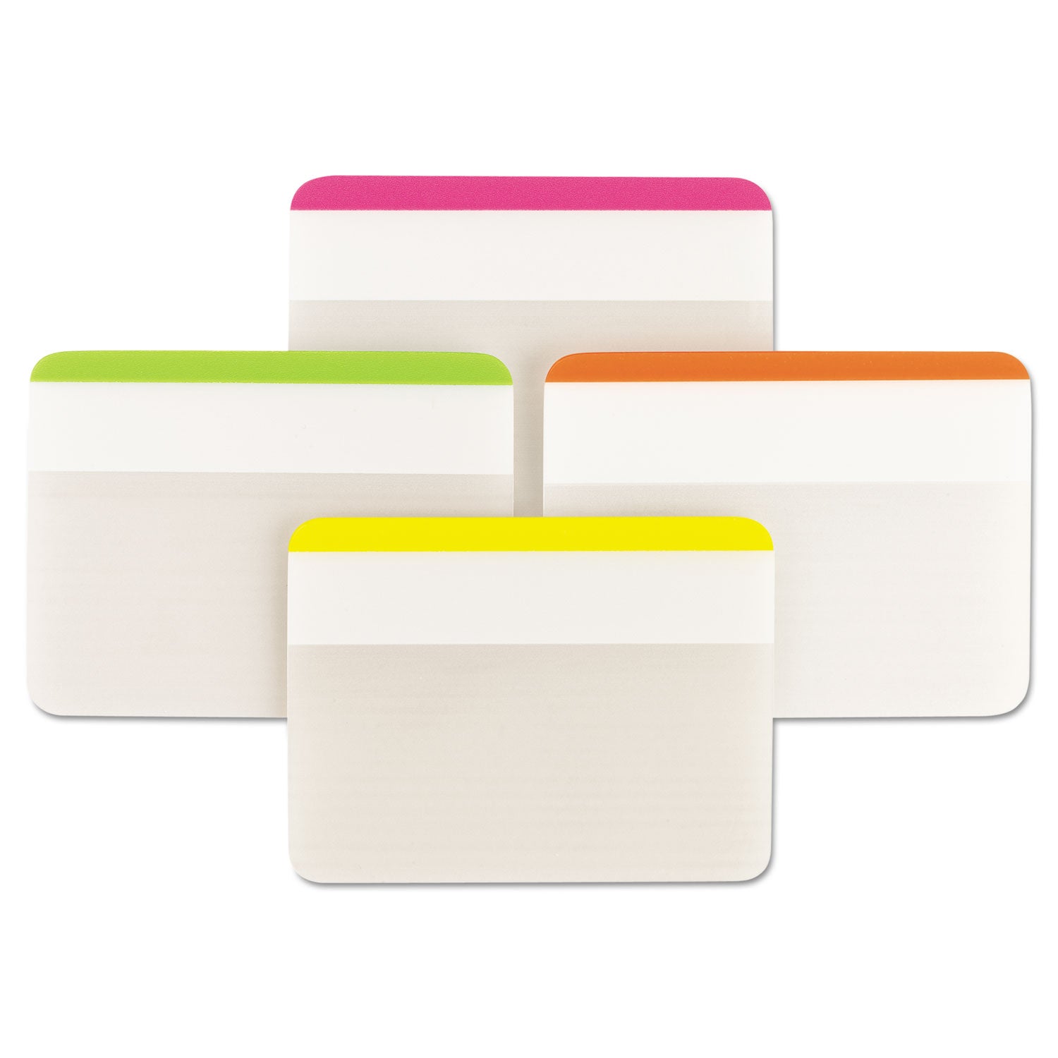 Post-it&reg; Durable Tabs - Write-on Tab(s) - 1.50" Tab Height x 2" Tab Width - Pink, Green, Orange, Yellow Tab(s) - Repositionable - 1 Pack