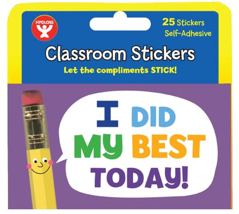 Classroom Stickers - 25 ct., I Did My Best Today!