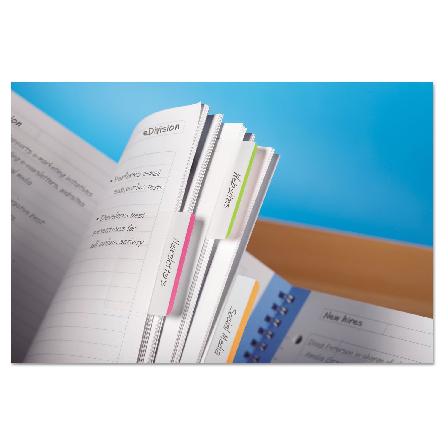 Post-it&reg; Durable Tabs - Write-on Tab(s) - 1.50" Tab Height x 2" Tab Width - Pink, Green, Orange, Yellow Tab(s) - Repositionable - 1 Pack