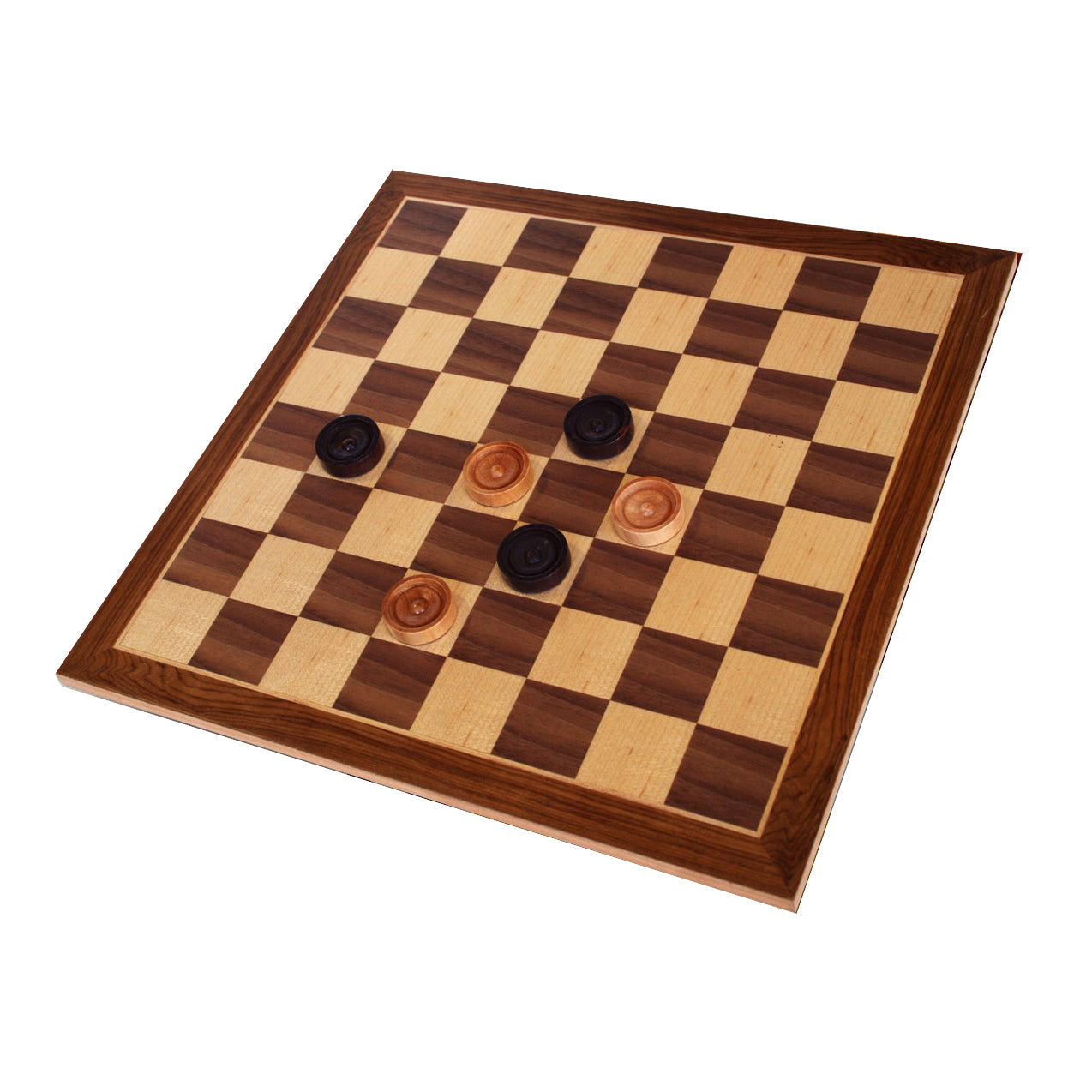 Old School Brown and Natural Wooden Checkers Set -11.75 in