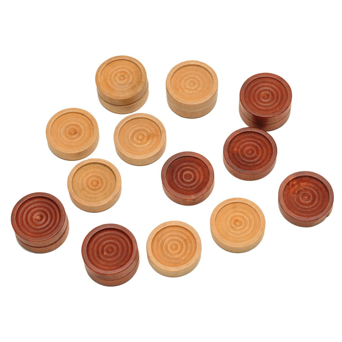 Old School Brown and Natural Wooden Checkers Set -11.75 in