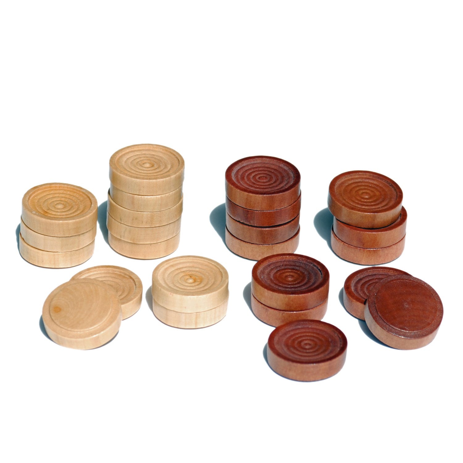 Old School Brown and Natural Wooden Checkers Set -11.75 in