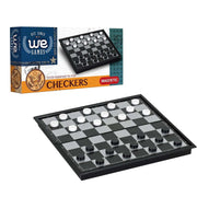 Checker  Sets Magnetic Folding Plastic, Silver/Black, 9 3/4"