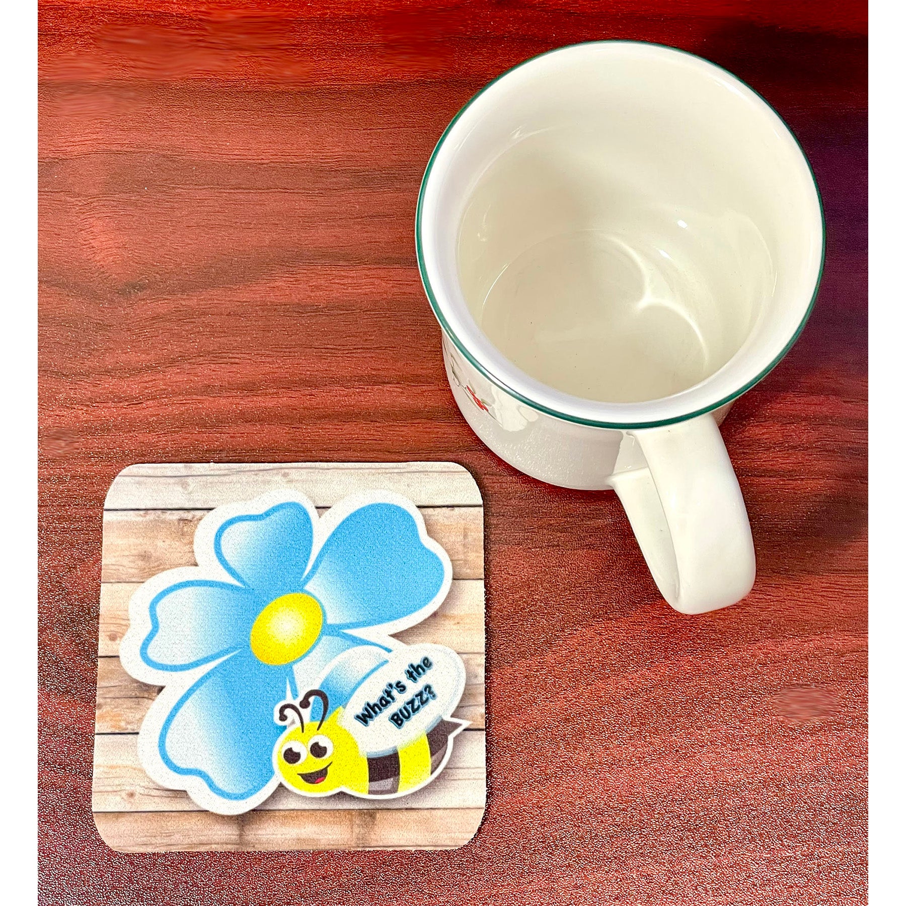 The Original Fun Mat® Computer Desk Mats, Set of 3, (1) Mouse Pad, (1) Keyboard Wrist Pad, (1) Coaster, Bee Your Best, Bee Themed Positive