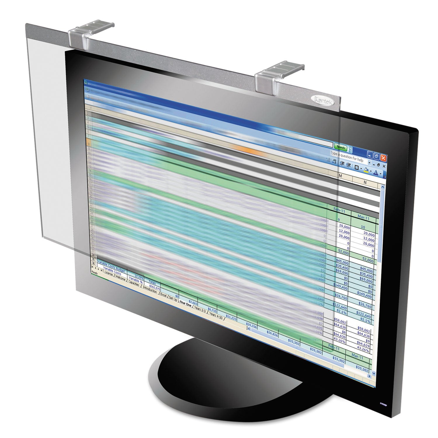 Kantek LCD Protect Privacy/Anti-Glare Filter Silver - For 24" WidescreenMonitor - Scratch Resistant - Anti-glare - 1 Each
