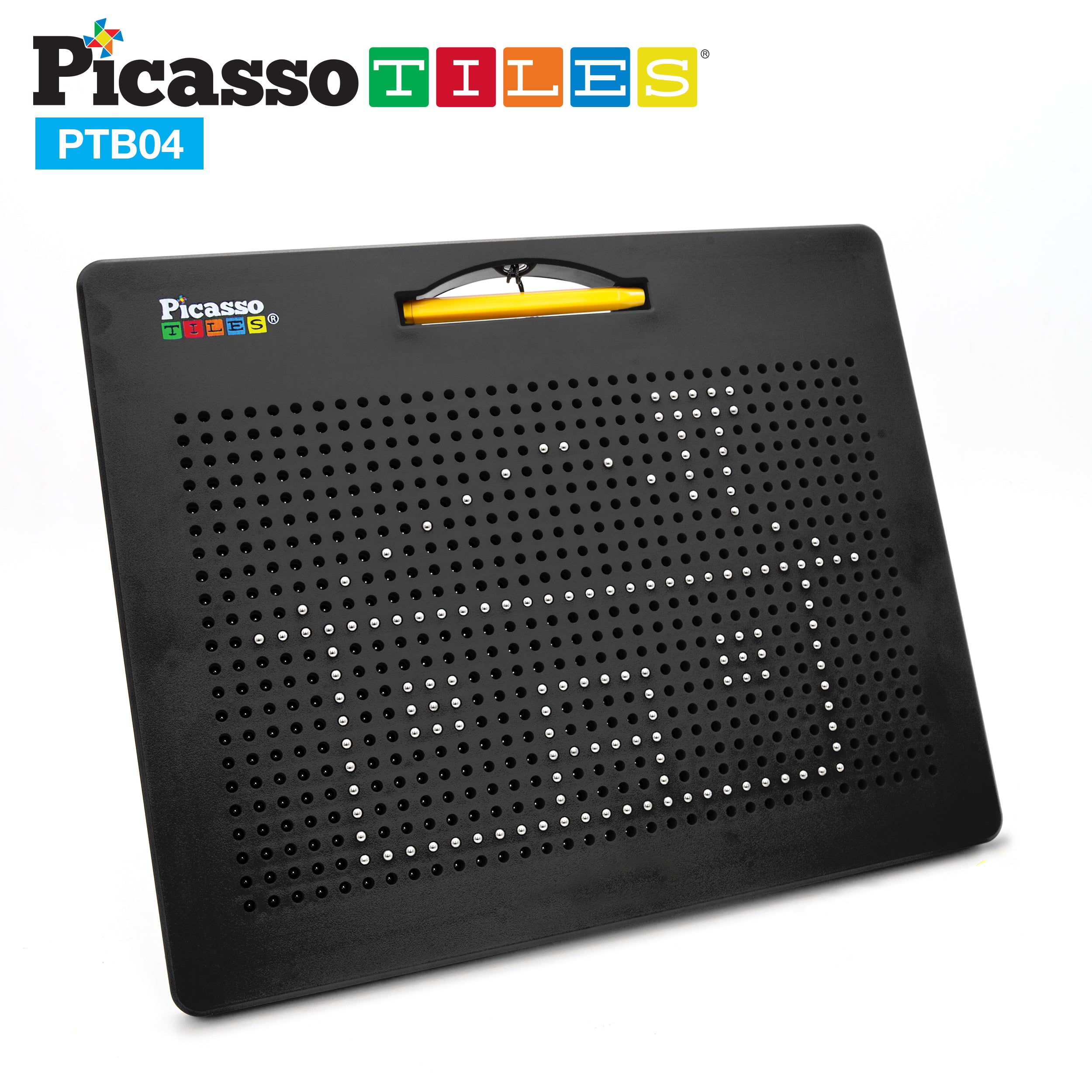PicassoTiles - PICASSO-TILES Magnetic Drawing Board for Kids, Double-Sided Educational STEM Learning Playset