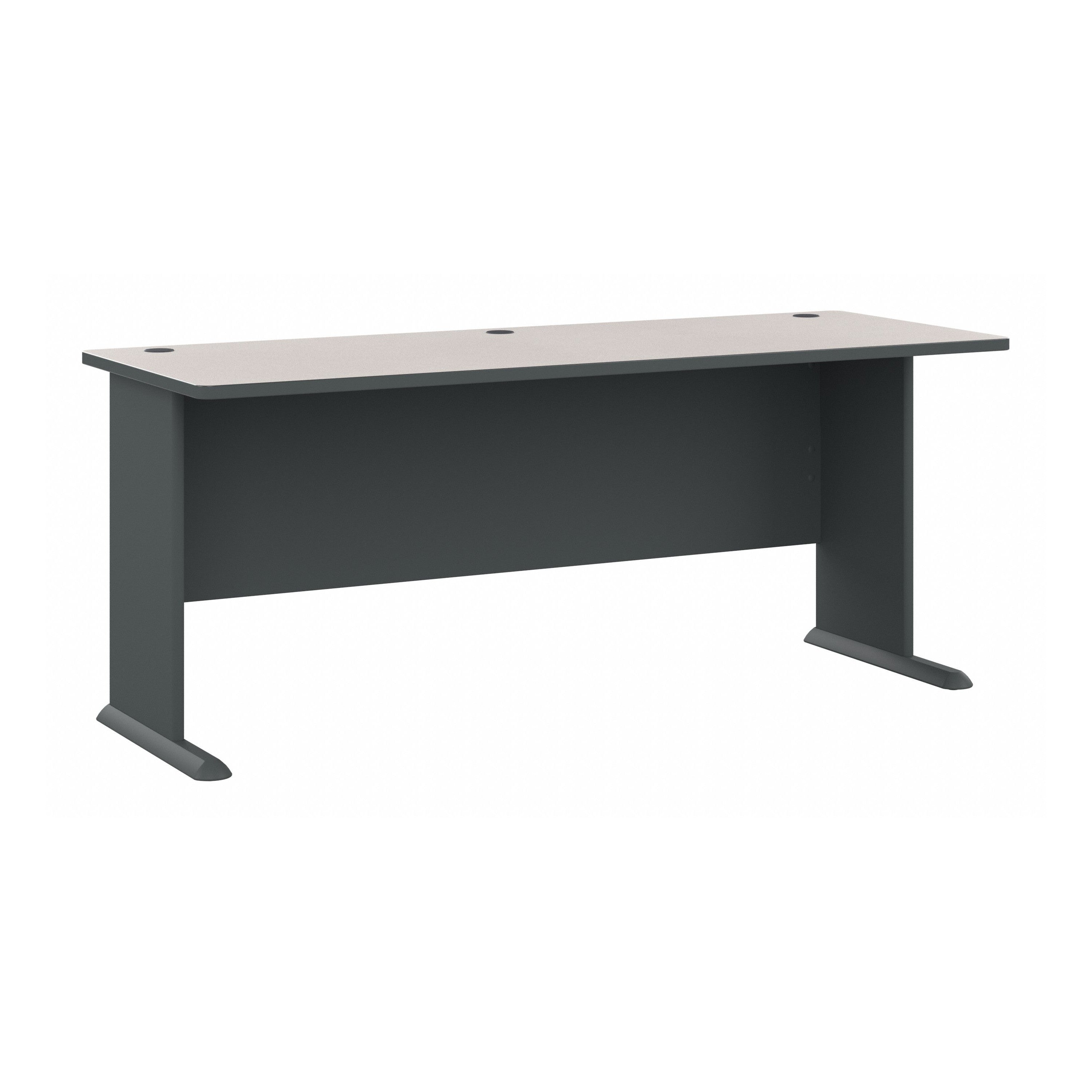 Bush Business Furniture Series A 72W Desk in Slate and White Spectrum - 71.54" Width x 26.81" Depth x 29.66" Height