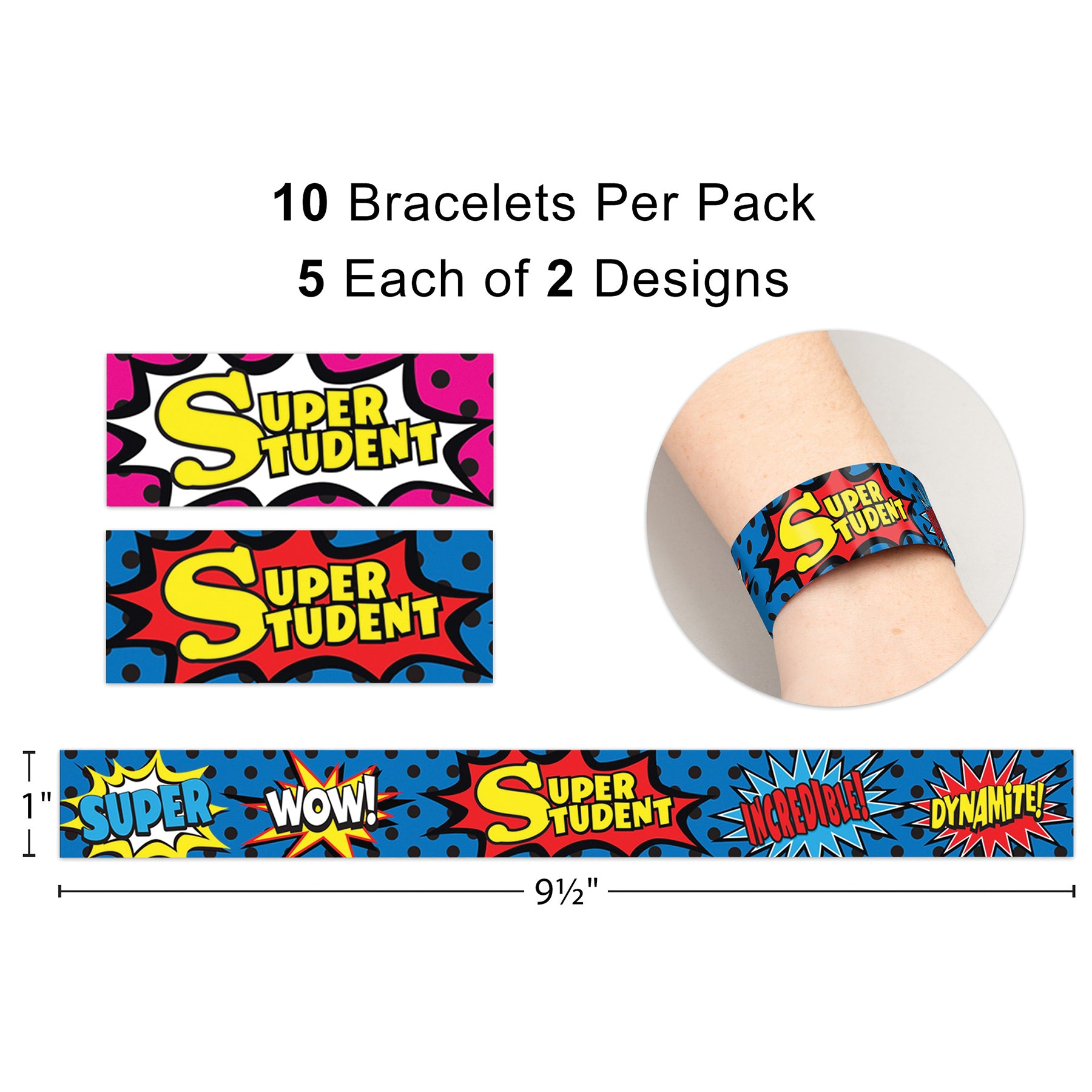 Superhero Super Student Slap Bracelets
