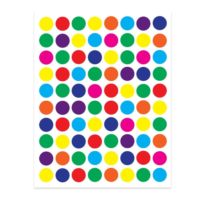 Sticker Forms - 1/2" Colored Circles - 3 Sheets