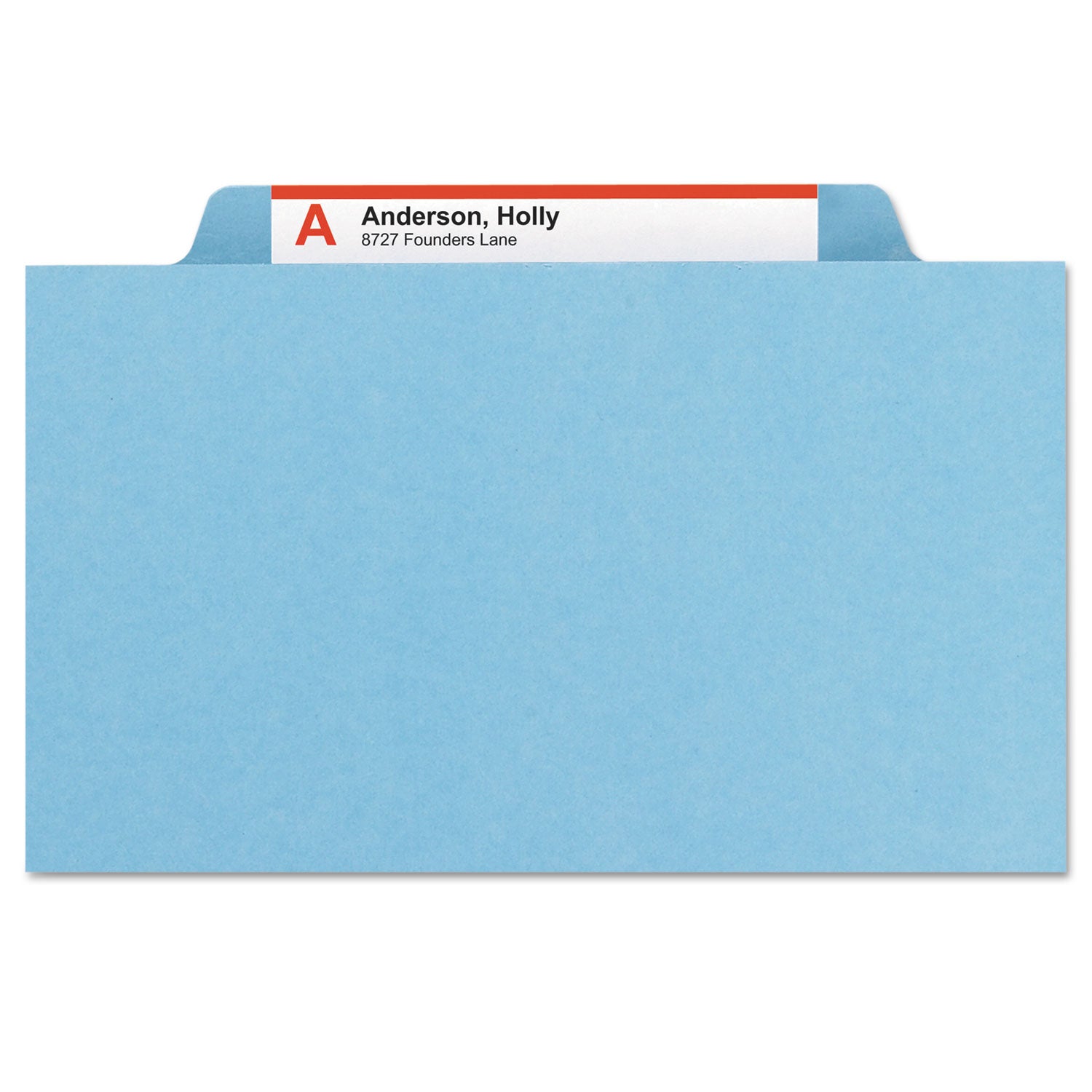 Smead SafeSHIELD 2/5 Tab Cut Letter Size Recycled Classification Folder, 2" Expansion, 1 Divider, Blue, Heavy Duty, Tear Resistant, 100% Recycled, 10/Box