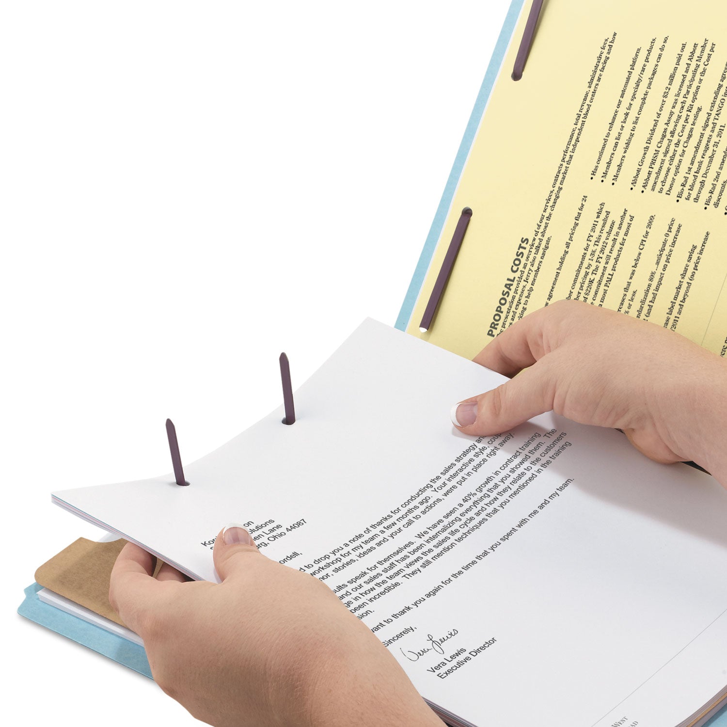 Smead SafeSHIELD 2/5 Tab Cut Letter Size Recycled Classification Folder, 2" Expansion, 1 Divider, Blue, Heavy Duty, Tear Resistant, 100% Recycled, 10/Box