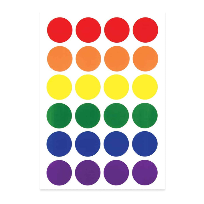 Sticker Forms - 1" Colored Circles - 3 Sheets