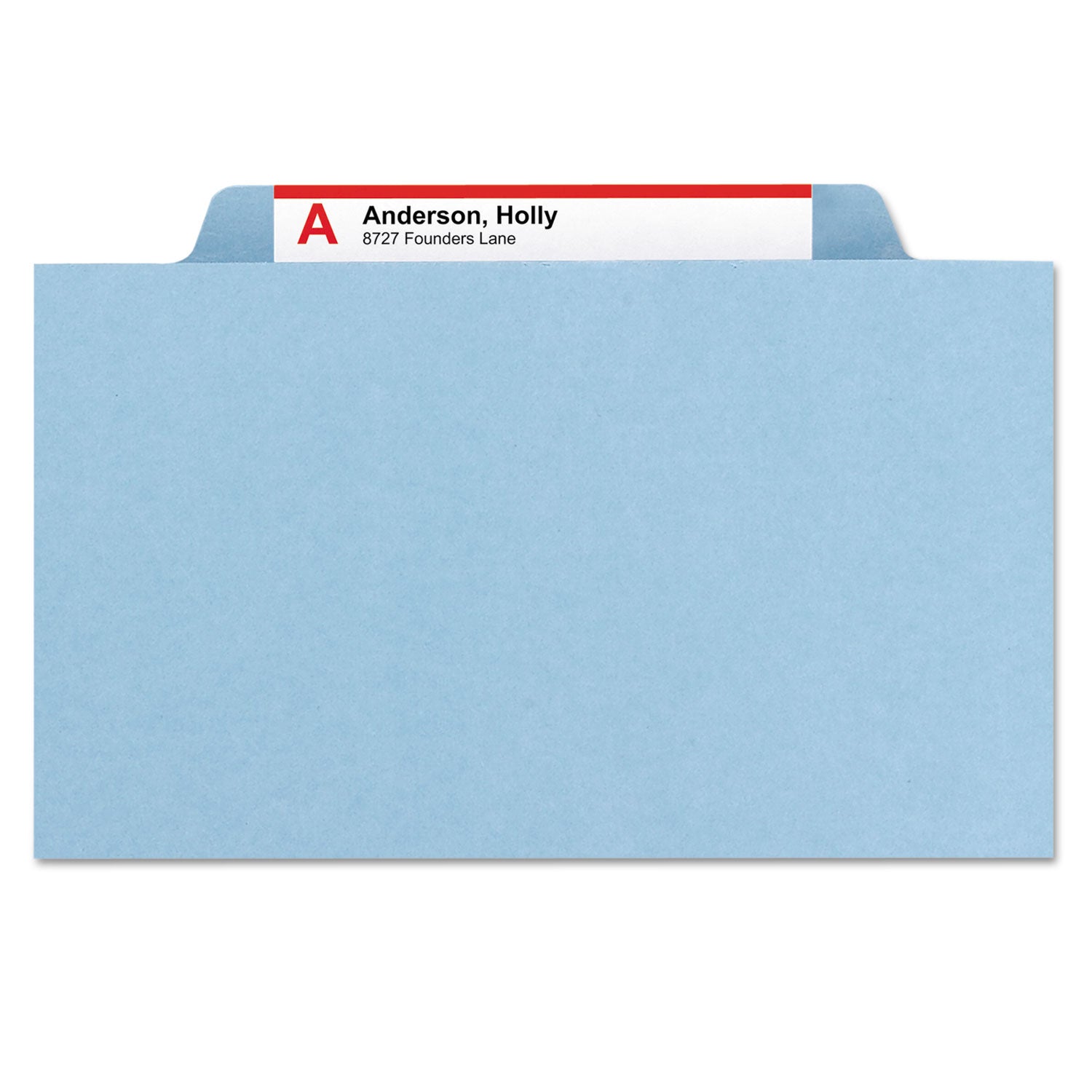 Smead SafeSHIELD 2/5 Tab Cut Letter Size Recycled Classification Folder, 3" Expansion, 2 Fasteners, 3 Dividers, 25 pt. Pressboard, Blue, Heavy Duty, Tear Resistant, 100% Recycled, 10/Box