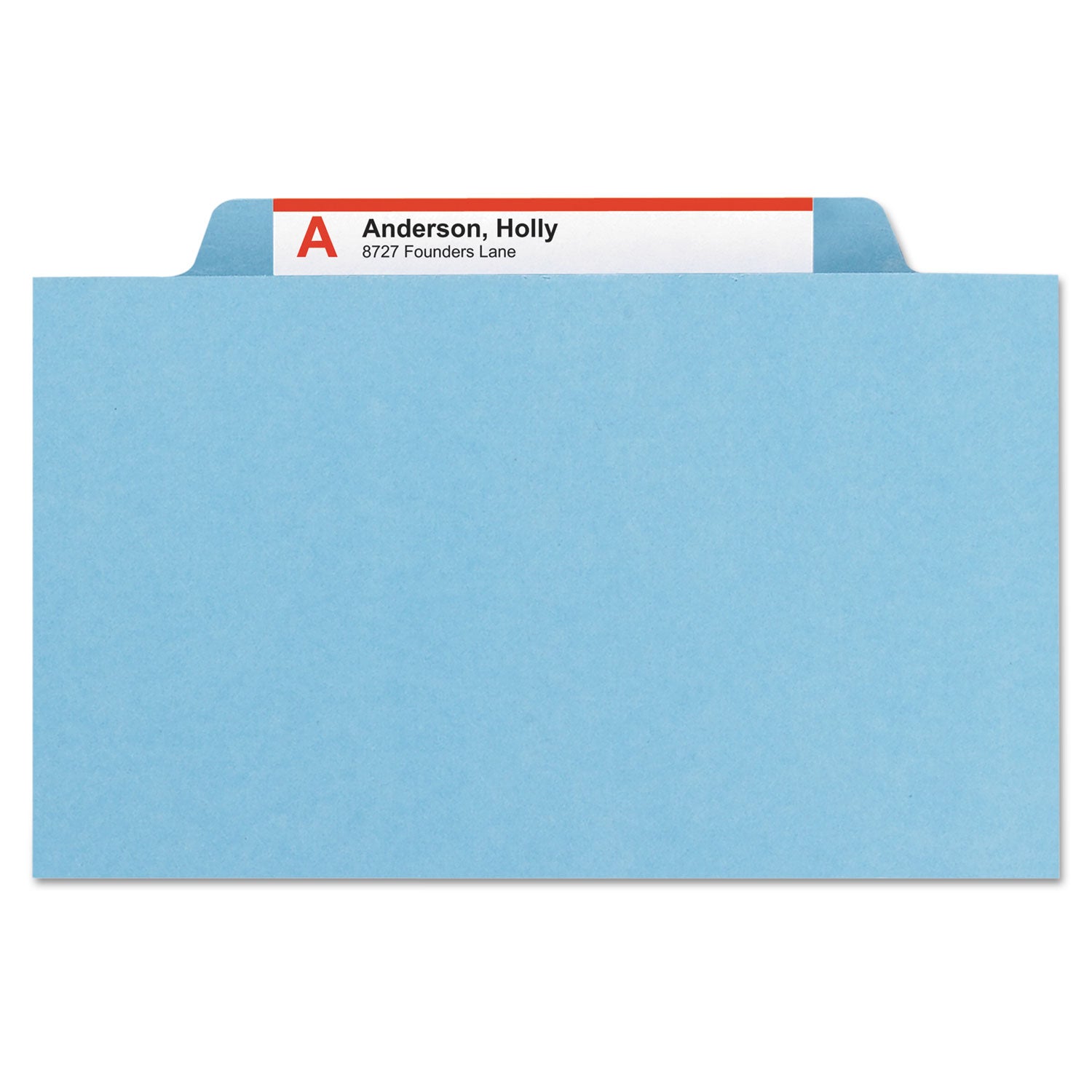 Smead SafeSHIELD 2/5 Tab Cut Letter Size Recycled Classification Folders, 2" Expansion, 2 Fasteners, 2 Dividers, 25 pt. Pressboard, Blue, Heavy Duty, Tear Resistant, 100% Recycled, 10/Box
