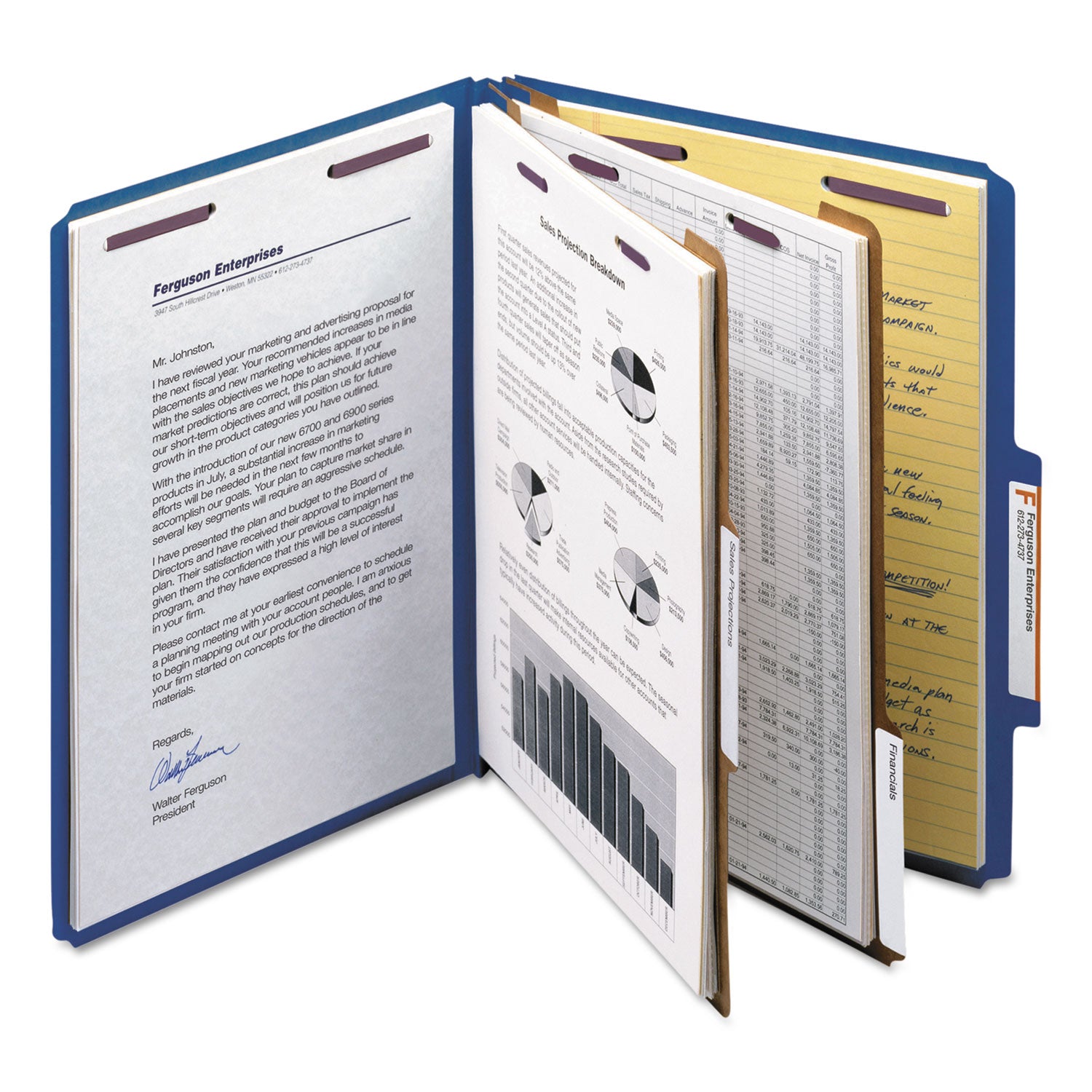 Smead SafeSHIELD 2/5 Tab Cut Letter Size Recycled Classification Folders, 2" Expansion, 2 Fasteners, 2 Dividers, 25 pt. Pressboard, Dark Blue, Heavy Duty, Tear Resistant, 100% Recycled, 10/Box