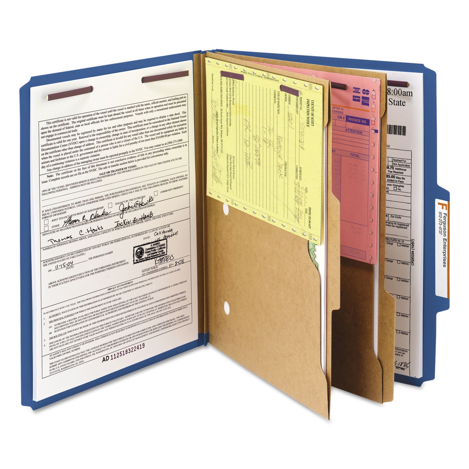 Smead Pressboard Classification Folder with Wallet and SafeSHIELD&reg; Fastener 14077