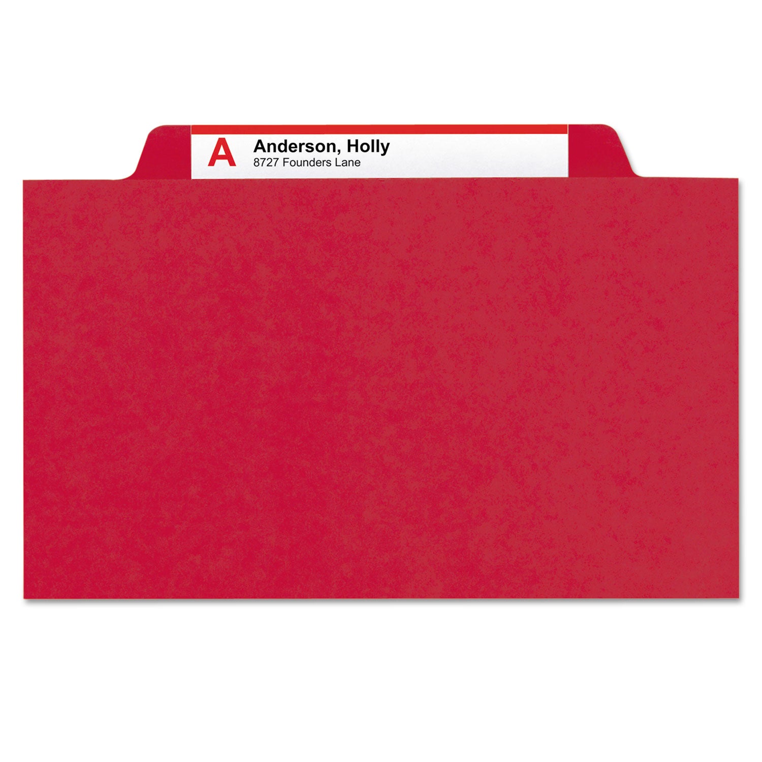Smead SafeSHIELD 2/5 Tab Cut Legal Classification Folders, 2 Dividers, 2" Expansion, Bright Red, 100% Recycled, Heavy Duty, Tear Resistant, 8.5" x 14", 10/Box
