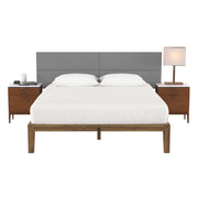 Jaxx Panelist Modern Padded Headboard – Set of 4 Wall Mounted Panels - King, Mouse Grey Microvelvet