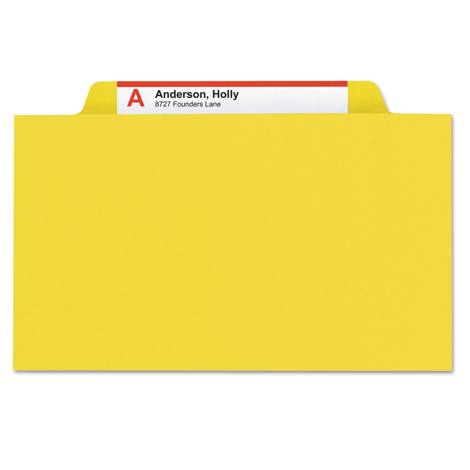 Smead SafeSHIELD 2/5 Tab Cut Letter Size Recycled Classification Folders, 2" Expansion, 1 Divider, Yellow, Heavy Duty Pressboard, 100% Recycled, 10/Box